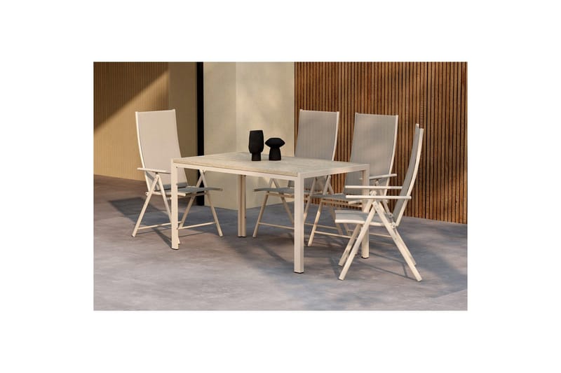 Spisegruppe Mirko 140x80x74, Levanzo - Beige - Hagemøbler - Hagegruppe - Spisegrupper hage