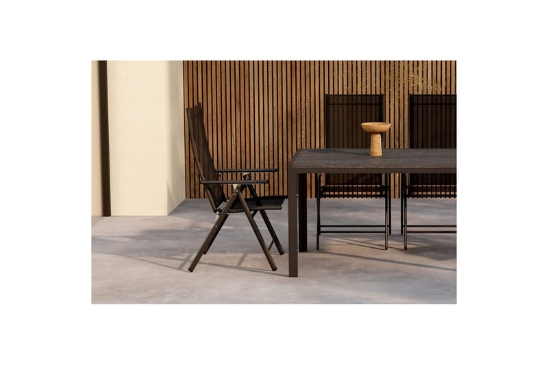 Spisegruppe Mirko 140x80x74, Levanzo - Svart - Hagemøbler - Hagegruppe - Spisegrupper hage