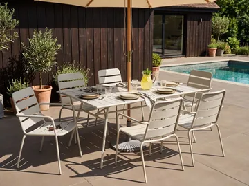 Spisegruppe Terenzo - Lys beige - Hagemøbler - Hagegruppe - Spisegrupper hage
