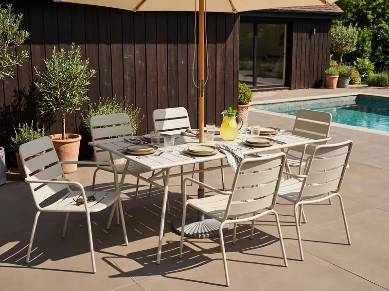 Spisegruppe Terenzo - Lys beige - Hagemøbler - Hagegruppe - Spisegrupper hage