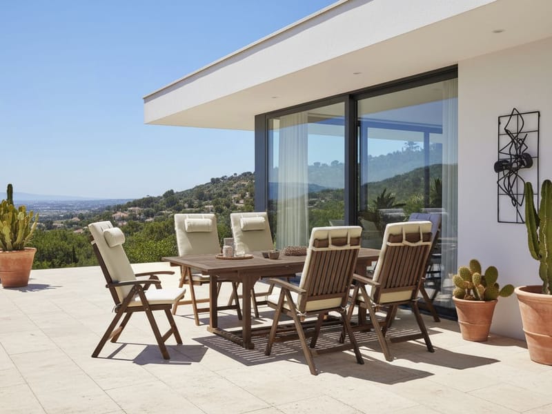 Spisegruppe utendørs 6-seter Amantea Premium akasietre - Brun/Taupe - Hagemøbler - Hagegruppe - Spisegrupper hage