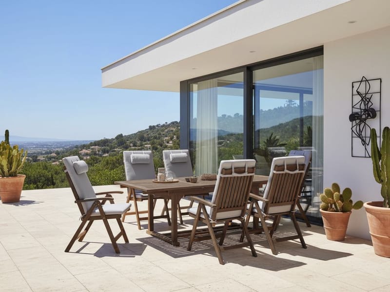 Spisegruppe utendørs 6-seter Amantea Premium akasietre - Brun/grå - Hagemøbler - Hagegruppe - Spisegrupper hage