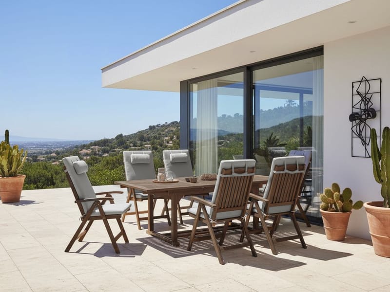 Spisegruppe utendørs 6-seter Amantea Premium akasietre - Brun/grå - Hagemøbler - Hagegruppe - Spisegrupper hage