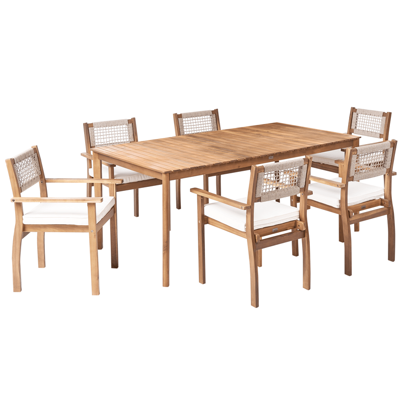 Spisegruppe utendørs 6-seter Jaco/Sumirago akasietre, brun