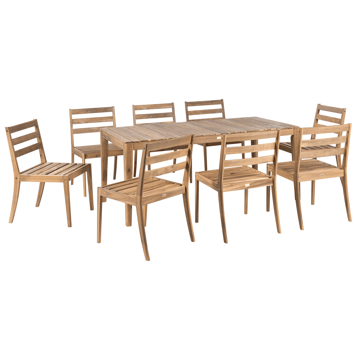 Spisegruppe utendørs 8-seter Chioggia akasietre - brun - Hagemøbler - Hagegruppe - Spisegrupper hage