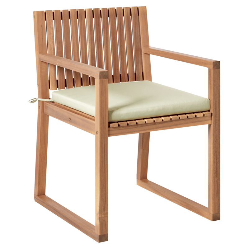 Spisegruppe utendørs 8-seter Sassari Premium med puter akasietre - Brun/Grønn - Hagemøbler - Hagegruppe - Spisegrupper hage