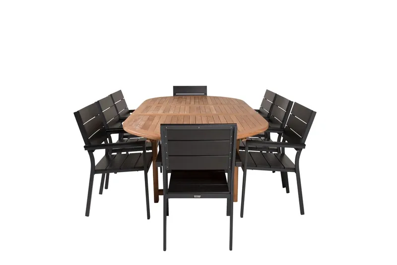 Spisegruppe Venture Home Kenya, Levels, teak/svart