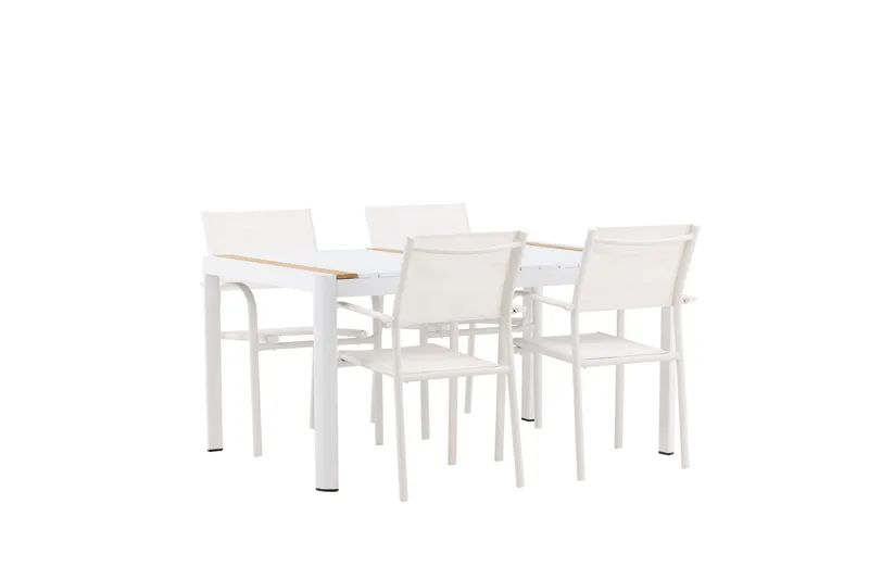 Togo Spisegruppe 150 cm Rektangulær med 4 Santorini Stoler - Natur - Hagemøbler - Hagegruppe - Spisegrupper hage