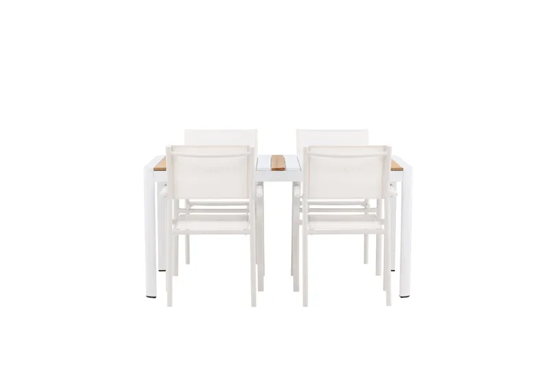 Togo Spisegruppe 150 cm Rektangulær med 4 Santorini Stoler - Natur - Hagemøbler - Hagegruppe - Spisegrupper hage