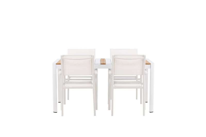 Togo Spisegruppe 150 cm Rektangulær med 4 Santorini Stoler - Natur - Hagemøbler - Hagegruppe - Spisegrupper hage