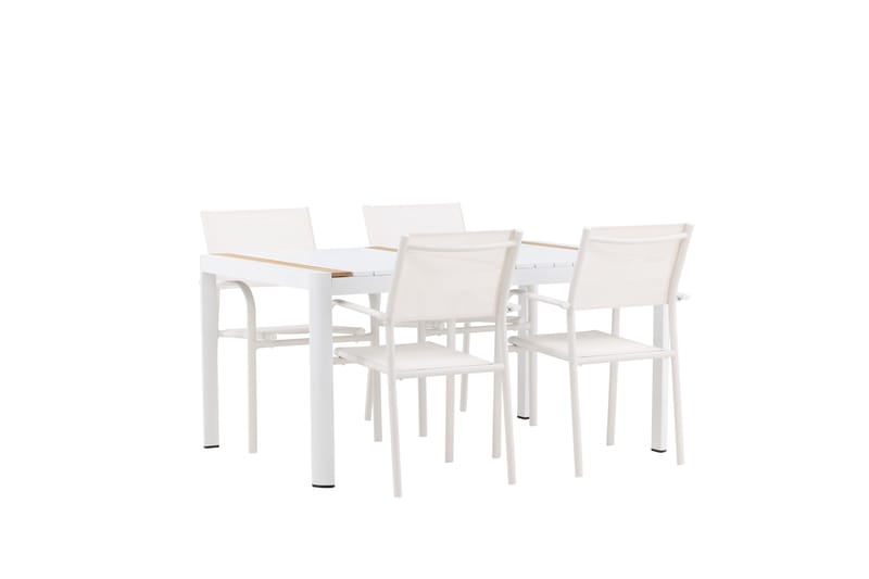 Togo Spisegruppe 150 cm Rektangulær med 4 Santorini Stoler - Natur - Hagemøbler - Hagegruppe - Spisegrupper hage