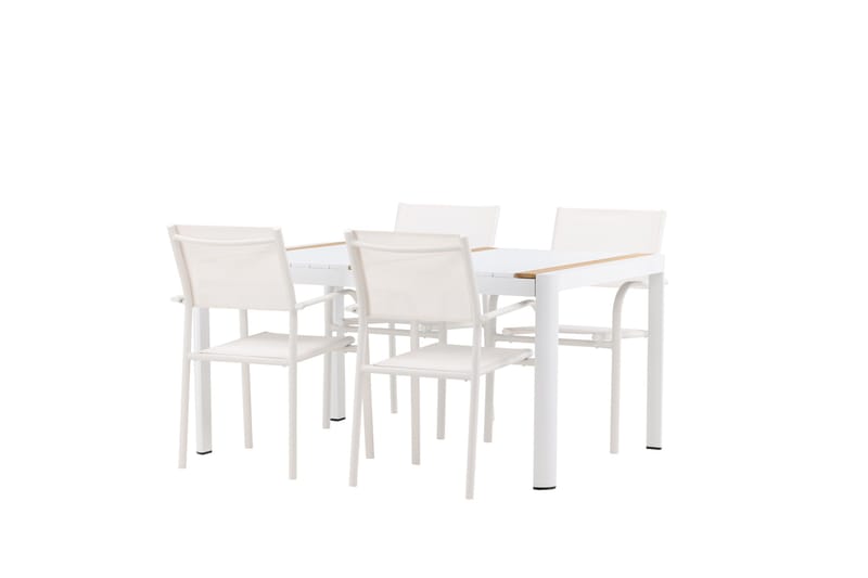 Togo Spisegruppe 150 cm Rektangulær med 4 Santorini Stoler - Natur - Hagemøbler - Hagegruppe - Spisegrupper hage