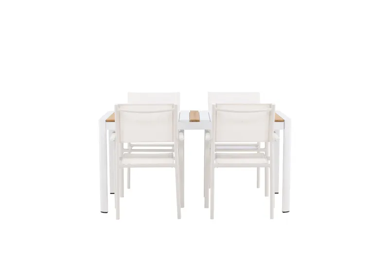 Togo Spisegruppe 150 cm Rektangulær med 4 Santorini Stoler - Natur - Hagemøbler - Hagegruppe - Spisegrupper hage