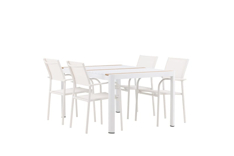 Togo Spisegruppe 150 cm Rektangulær med 4 Santorini Stoler - Natur - Hagemøbler - Hagegruppe - Spisegrupper hage