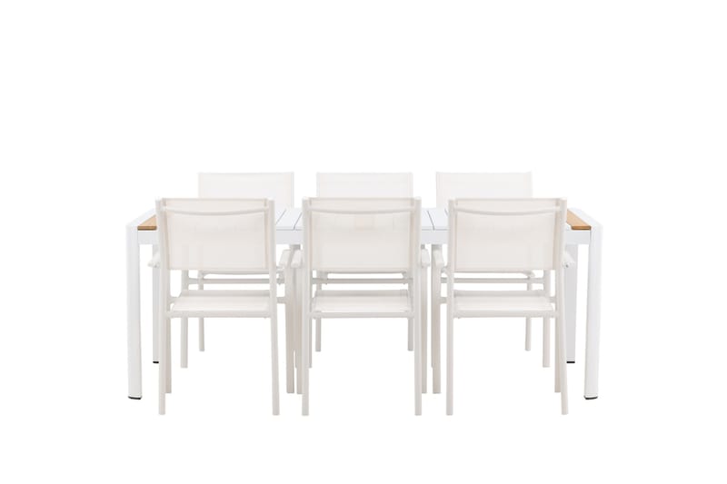 Togo Spisegruppe 200 cm Rektangulær med 6 Santorini Stoler, Natur