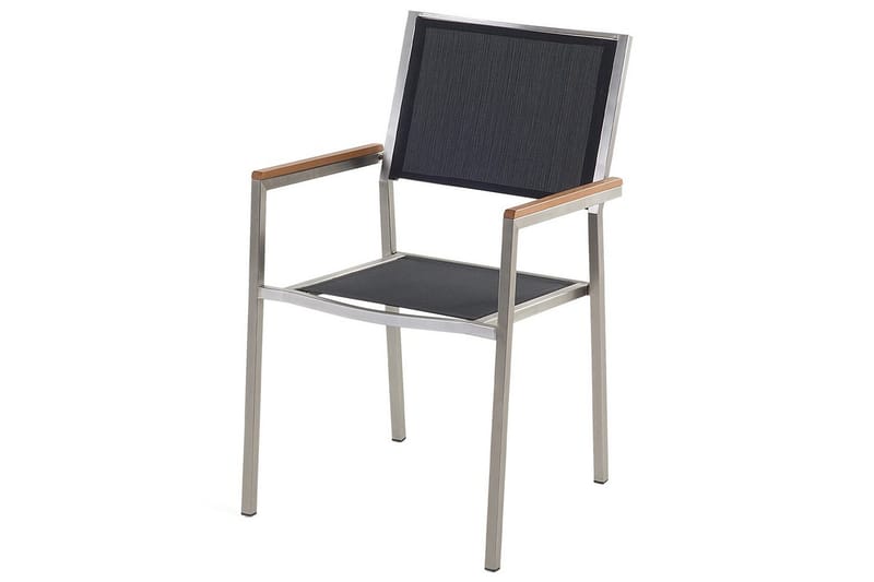 Trädgårdsmatgrupp Beliani Cosoleto/Grosseto 6-Sits Black||Silver - Hagemøbler - Hagegruppe - Spisegrupper hage