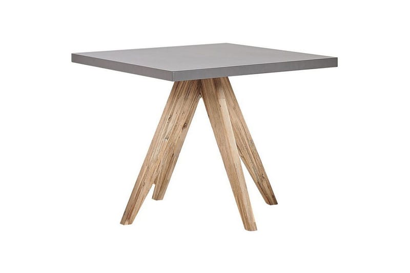 Trädgårdsmöbelset Beliani Olbia med fyrkantigt betongbord Grey||Beige||Light wood - Hagemøbler - Hagegruppe - Spisegrupper hage