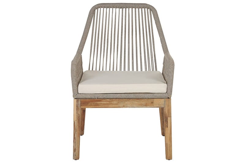 Trädgårdsmöbelset Beliani Olbia med runt betongbord Grey||Beige||Light wood - Hagemøbler - Hagegruppe - Spisegrupper hage
