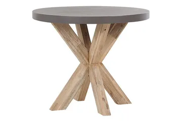 Trädgårdsmöbelset Beliani Olbia med runt betongbord Grey||Beige||Light wood - Hagemøbler - Hagegruppe - Spisegrupper hage