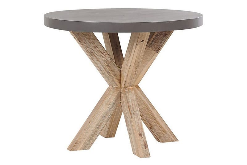 Trädgårdsmöbelset Beliani Olbia med runt betongbord Grey||Beige||Light wood - Hagemøbler - Hagegruppe - Spisegrupper hage