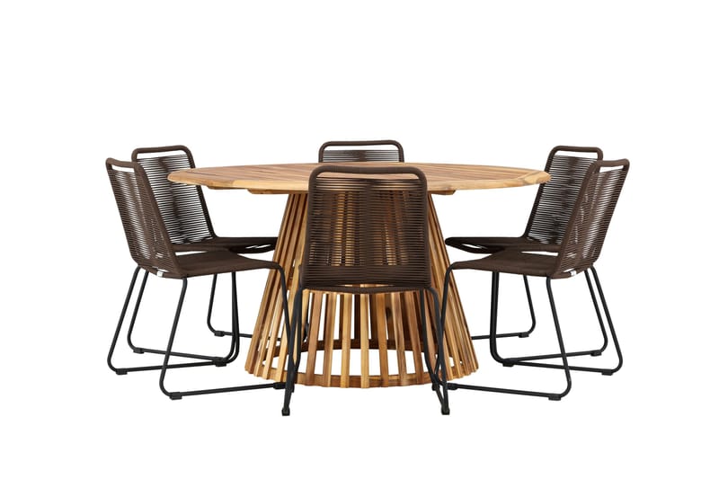 Tucumán Spisegruppe + 6 stoler - Natur - Hagemøbler - Hagegruppe - Spisegrupper hage