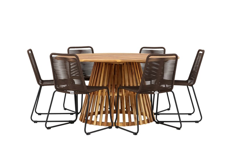 Tucumán Spisegruppe + 6 stoler - Natur - Hagemøbler - Hagegruppe - Spisegrupper hage