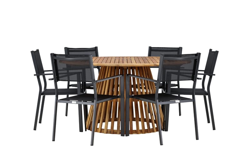 Tucumán Spisegruppe 120 cm Rund med 6 Copacabana Stoler, Natur