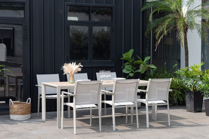 Urbanite Spisegruppe 205 cm 6 lenestoler - Grå - Hagemøbler - Hagegruppe - Spisegrupper hage