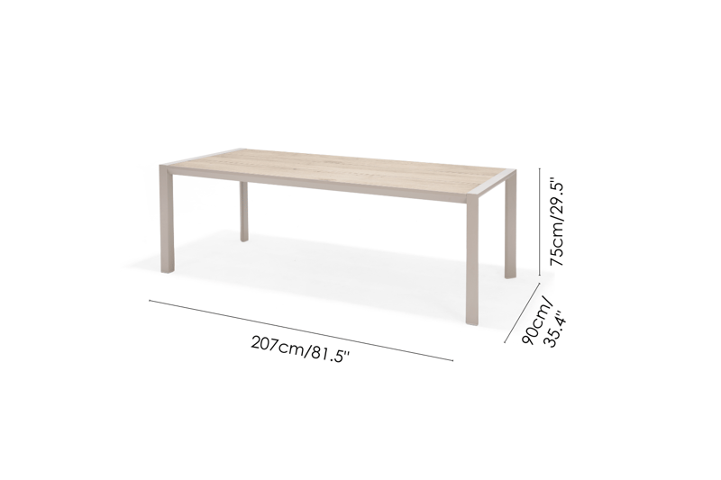 Urbanite Spisegruppe 205 cm 6 lenestoler - Grå - Hagemøbler - Hagegruppe - Spisegrupper hage