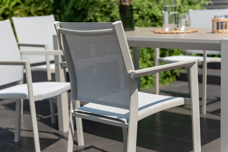 Urbanite Spisegruppe Utendørs 160 cm 4 Lenestoler - Grå - Hagemøbler - Hagegruppe - Spisegrupper hage