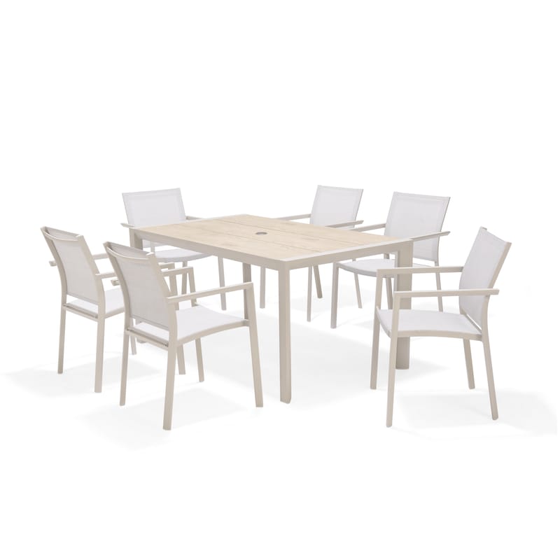 Urbanite Spisegruppe Utendørs 160 cm 6 Lenestoler, Grå