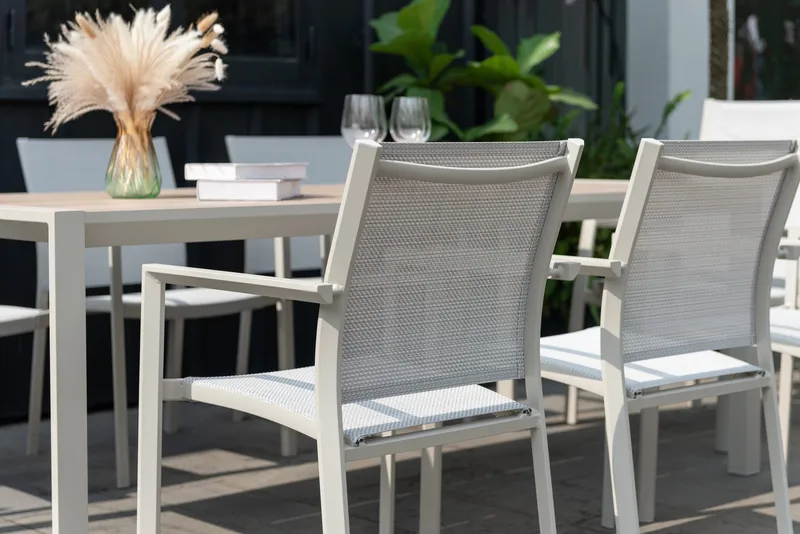 Urbanite Spisegruppe Utendørs 205 cm 8 Lenestoler - Grå - Hagemøbler - Hagegruppe - Spisegrupper hage