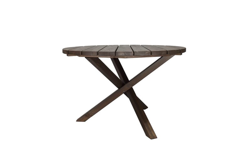 Utendørs møbelgruppe Ø 112 cm bord & 4 Belize grå stoler Brun - Brun - Hagemøbler - Hagegruppe - Spisegrupper hage