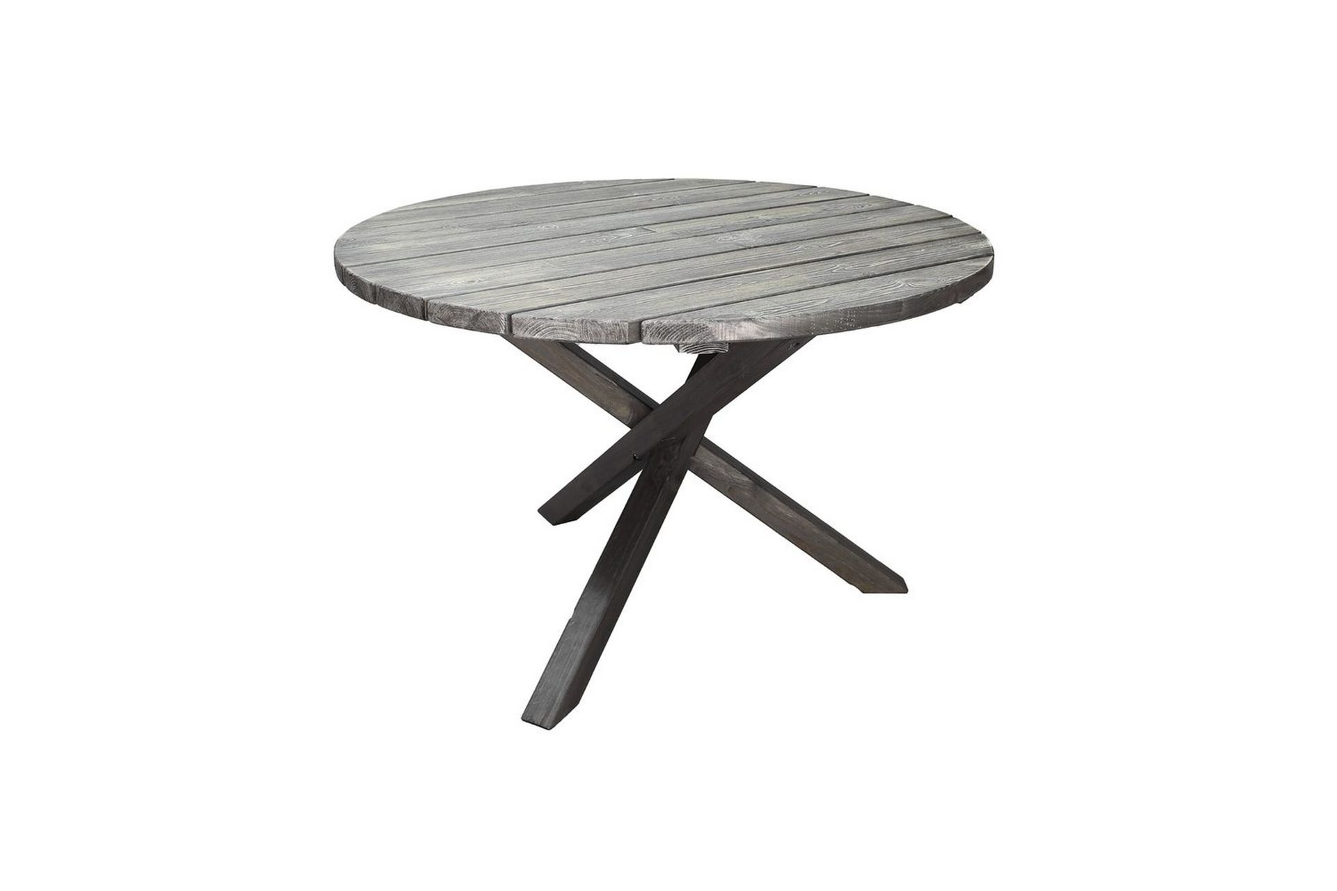 Utendørs møbelgruppe Ø 112 cm bord & 4 Belize grå stoler Grå - Grå - Hagemøbler - Hagegruppe - Spisegrupper hage