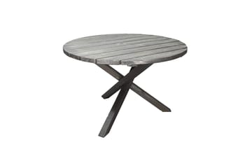Utendørs møbelgruppe Ø 112 cm bord & 4 Belize grå stoler Grå - Grå - Hagemøbler - Hagegruppe - Spisegrupper hage