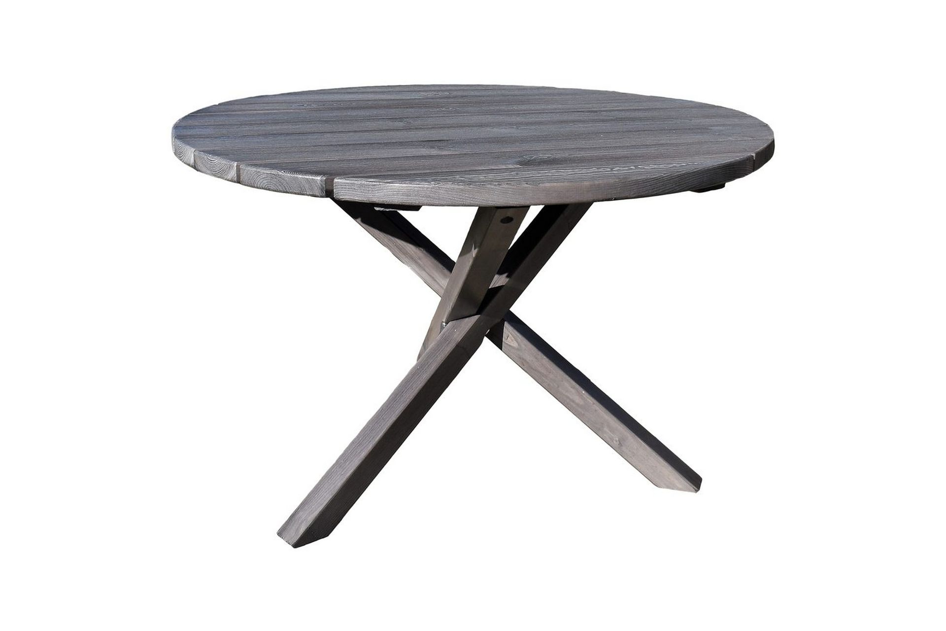 Utendørs møbelgruppe Ø 112 cm bord & 4 Belize grå stoler Grå - Grå - Hagemøbler - Hagegruppe - Spisegrupper hage