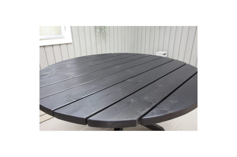 Utendørs møbelgruppe Ø 112 cm bord & 4 Belize grå stoler Svart - Svart - Hagemøbler - Hagegruppe - Spisegrupper hage