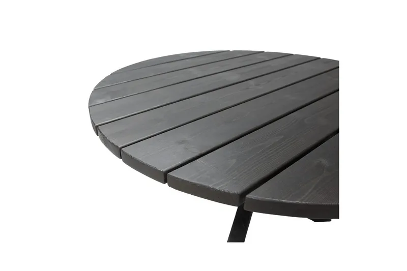 Utendørs møbelgruppe Ø 112 cm bord & 4 Belize grå stoler Svart - Svart - Hagemøbler - Hagegruppe - Spisegrupper hage