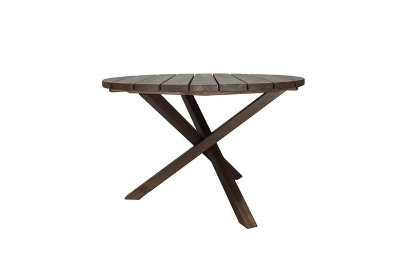 Utendørs møbelgruppe Ø 112 cm bord & 4 Belize naturlig stoler Brun - Brun - Hagemøbler - Hagegruppe - Spisegrupper hage