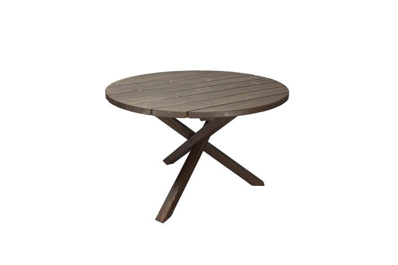 Utendørs møbelgruppe Ø 112 cm bord & 4 Belize naturlig stoler Brun - Brun - Hagemøbler - Hagegruppe - Spisegrupper hage