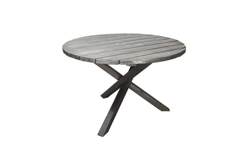 Utendørs møbelgruppe Ø 112 cm bord & 4 Belize naturlig stoler Grå - Grå - Hagemøbler - Hagegruppe - Spisegrupper hage