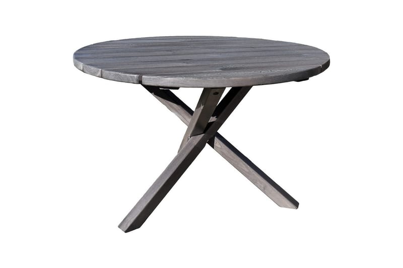 Utendørs møbelgruppe Ø 112 cm bord & 4 Belize naturlig stoler Grå - Grå - Hagemøbler - Hagegruppe - Spisegrupper hage