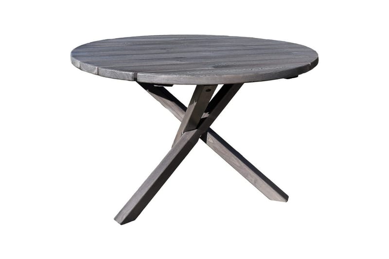 Utendørs møbelgruppe Ø 112 cm bord & 4 Belize naturlig stoler Grå - Grå - Hagemøbler - Hagegruppe - Spisegrupper hage