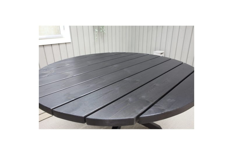 Utendørs møbelgruppe Ø 112 cm bord & 4 Belize naturlig stoler Svart - Svart - Hagemøbler - Hagegruppe - Spisegrupper hage