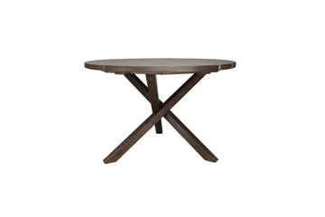 Utendørs møbelgruppe Ø 112 cm bord & 4 Merida grå stoler Brun - Brun - Hagemøbler - Hagegruppe - Spisegrupper hage