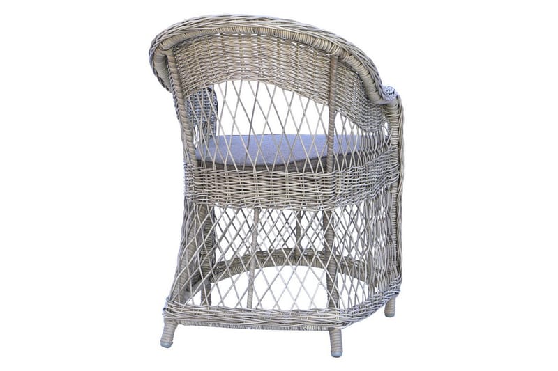 Utendørs møbelgruppe Ø 112 cm bord & 4 Merida grå stoler Grå - Grå - Hagemøbler - Hagegruppe - Spisegrupper hage