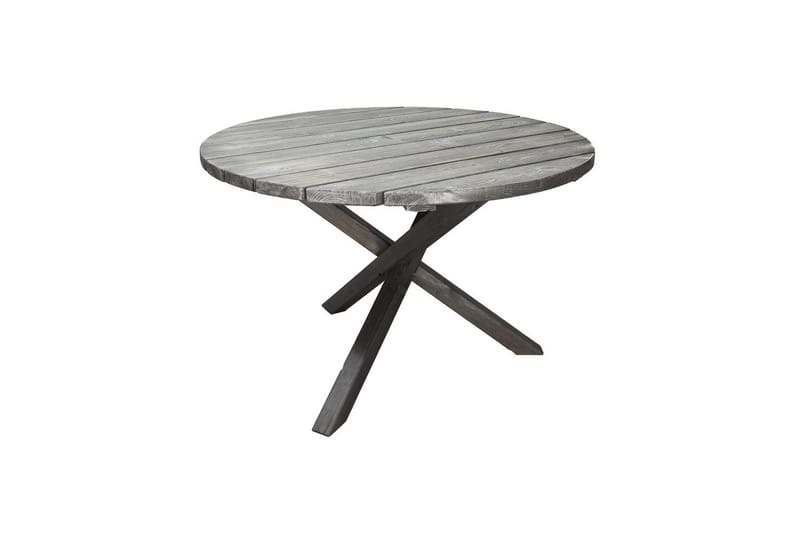 Utendørs møbelgruppe Ø 112 cm bord & 4 Merida grå stoler Grå - Grå - Hagemøbler - Hagegruppe - Spisegrupper hage
