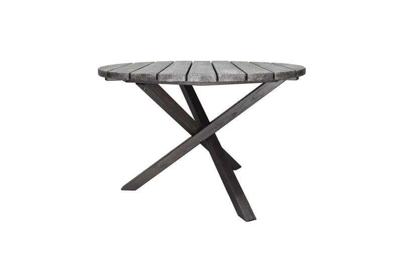 Utendørs møbelgruppe Ø 112 cm bord & 4 Merida grå stoler Grå - Grå - Hagemøbler - Hagegruppe - Spisegrupper hage