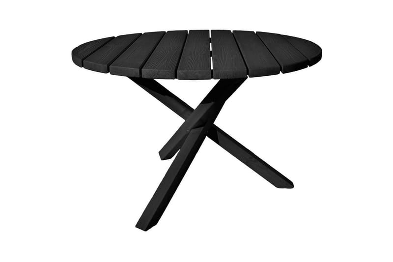 Utendørs møbelgruppe Ø 112 cm bord & 4 Merida grå stoler Svart - Svart - Hagemøbler - Hagegruppe - Spisegrupper hage