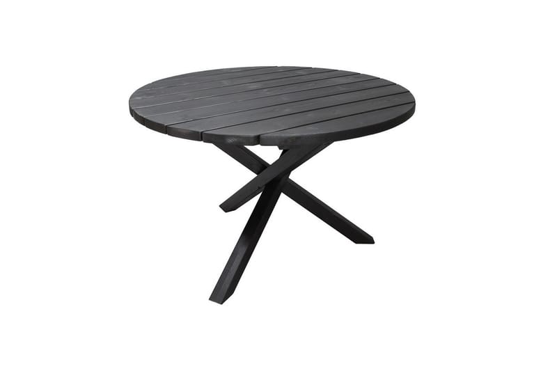 Utendørs møbelgruppe Ø 112 cm bord & 4 Merida grå stoler Svart - Svart - Hagemøbler - Hagegruppe - Spisegrupper hage